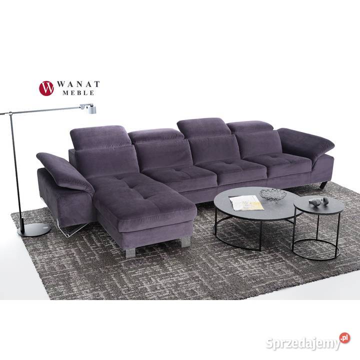 Kanapa z leżanką Regulowane Zagłówki Bok Tkanina skóra mazowieckie Warszawa