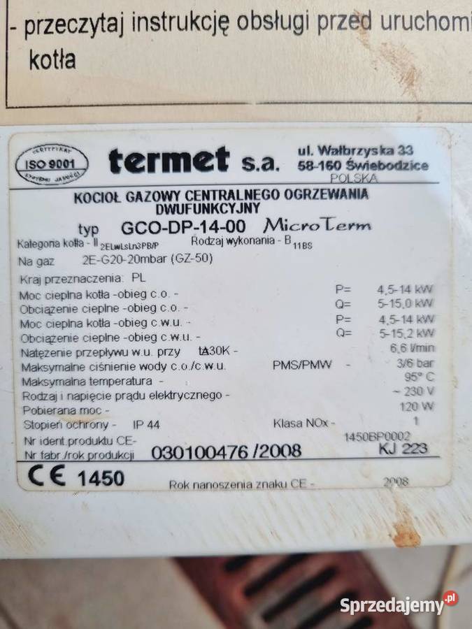 Części z demontażu TERMET GCOGP14 MicroTerm