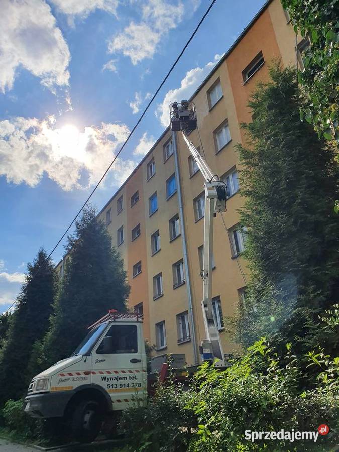 Podnośnik koszowy wynajem Zwyżka 20m małopolskie Kęty