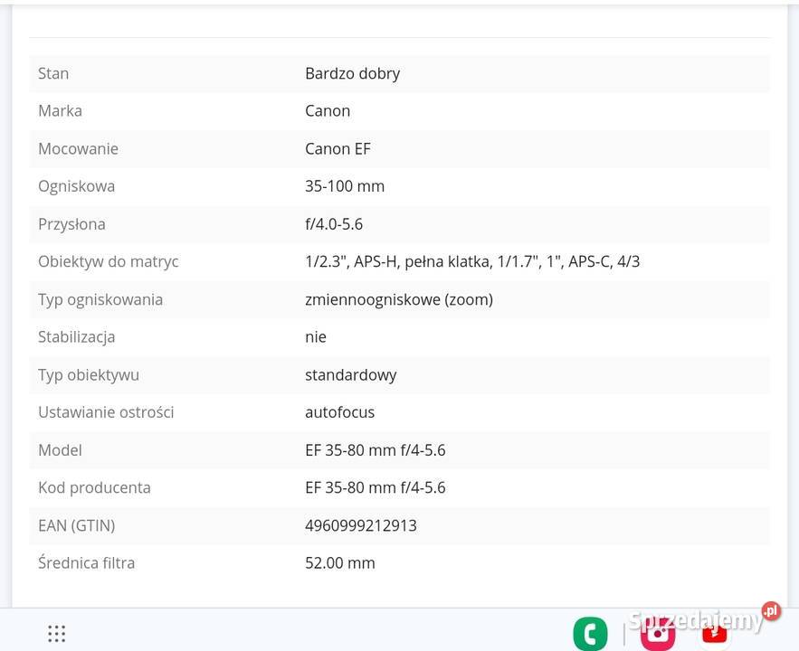 Canon zoom EF 3580mm 1456 Siemiatycze