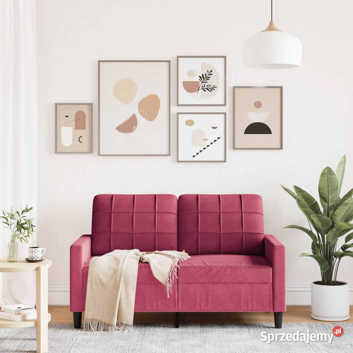 Sofa 2osobowa winna czerwień 120 tapicerowana Warszawa