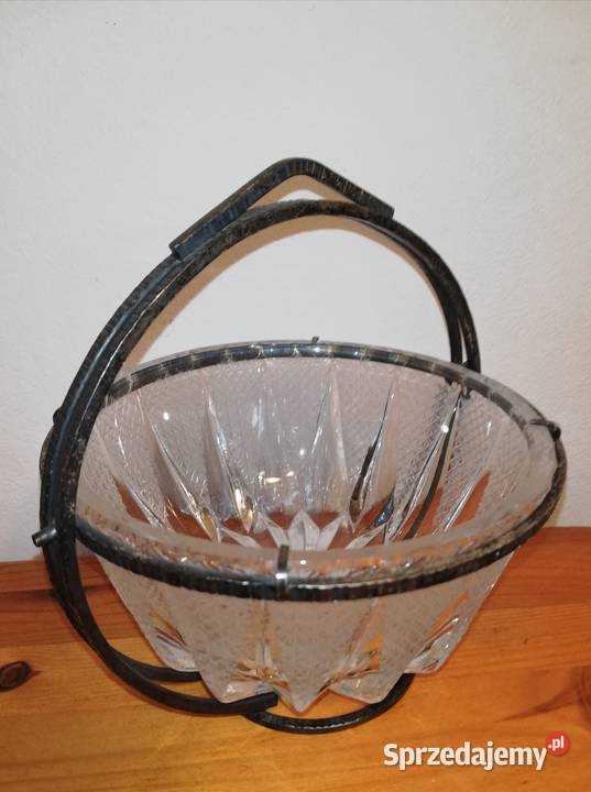 Cukiernica kryształowa PRL Hefra Kołyska Plater Antyki mazowieckie Warszawa