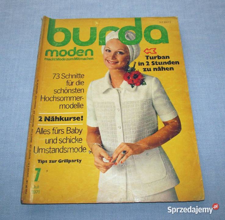 Burda Moden 71971 magazyn mody wykroje Vintage Skępe