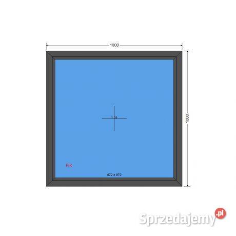 Okno PCV FIX 1000 x 1000 100 x 100 ANTRACYT Okna ścienne