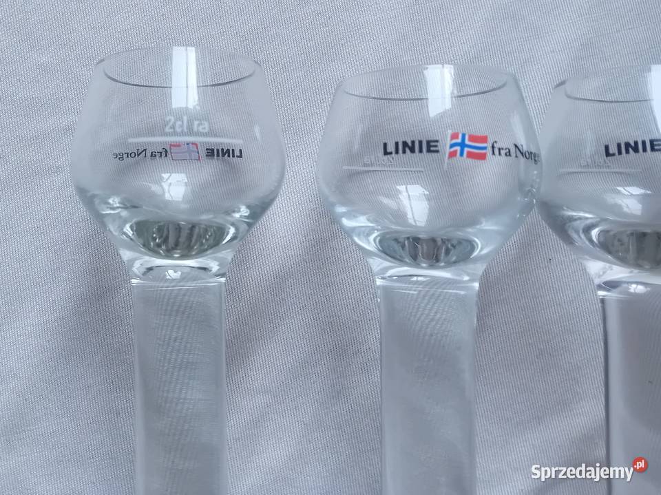 Zestaw 3 kieliszków do akwawitu Linie fra Norge Porcelana i szkło Koźminek