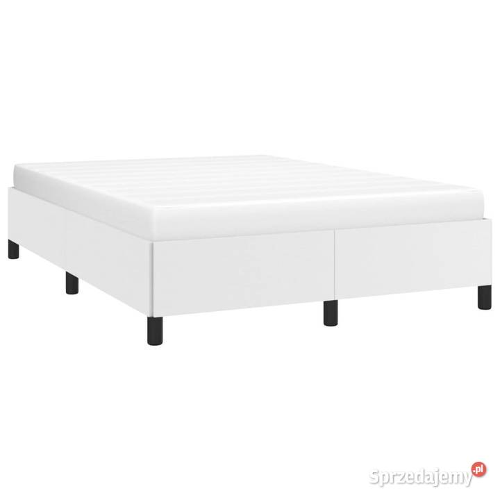 Rama łóżka białe sztuczna skóra 140x190 WM347246 143cm Łóżka Warszawa