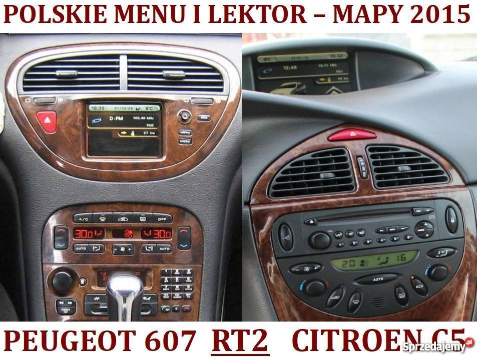 Peugeot 607 Citroen C5 RT2 polskie menu polski lektor mapy