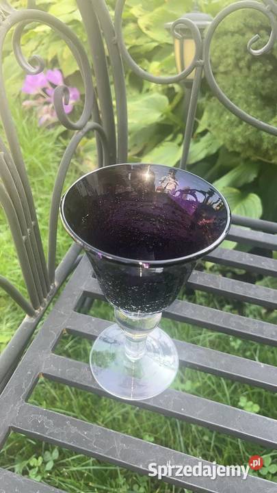 Kielich szkło artystyczne fioletowa czara pomorskie Gdańsk sprzedam