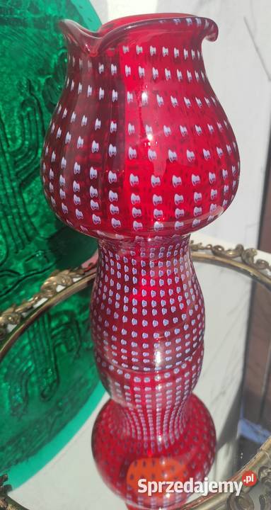 Unikatowy wazon Niemen i z przecinkami Pabianice