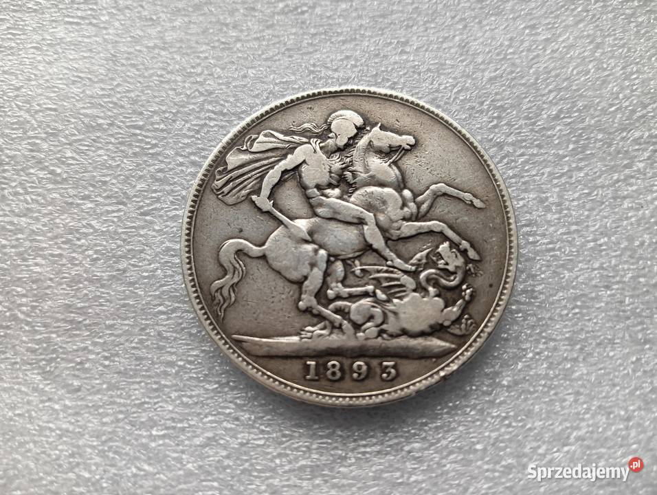 Stara srebrna moneta angielska VICTORIA 1893 Kraków