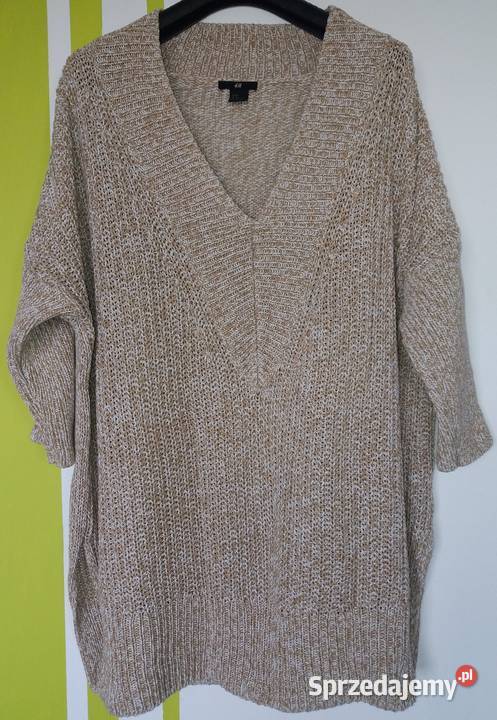 XXL Tunikosweter ala nietoperz HM brązowy/beżowy