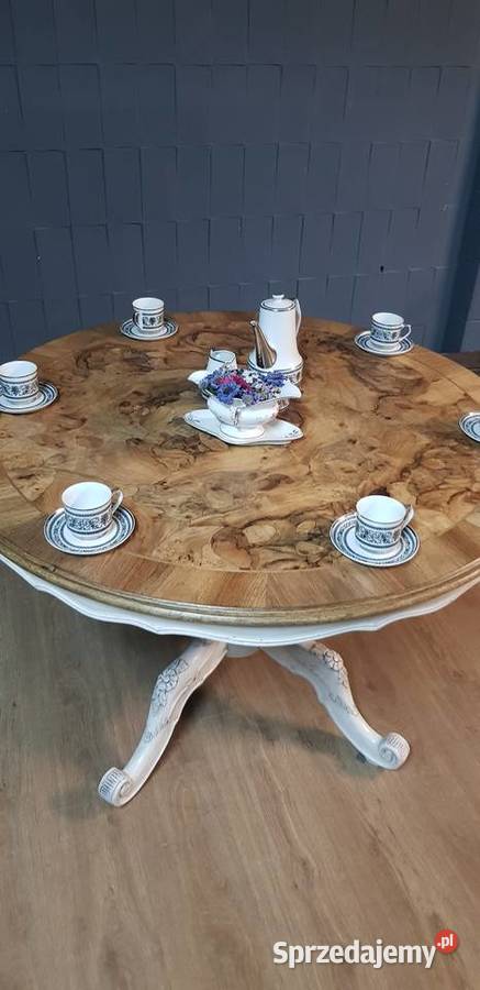 Piękny okrągły stół Shabby Chic Cudny Stoły Otrębusy