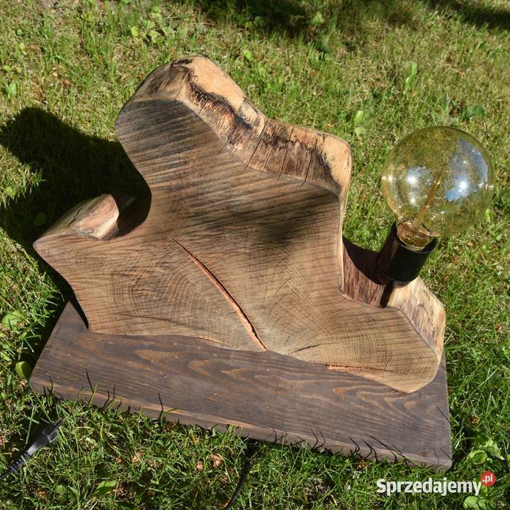 Lampa z plastra drewna loft japandi wabisabi 1 pomorskie Malbork