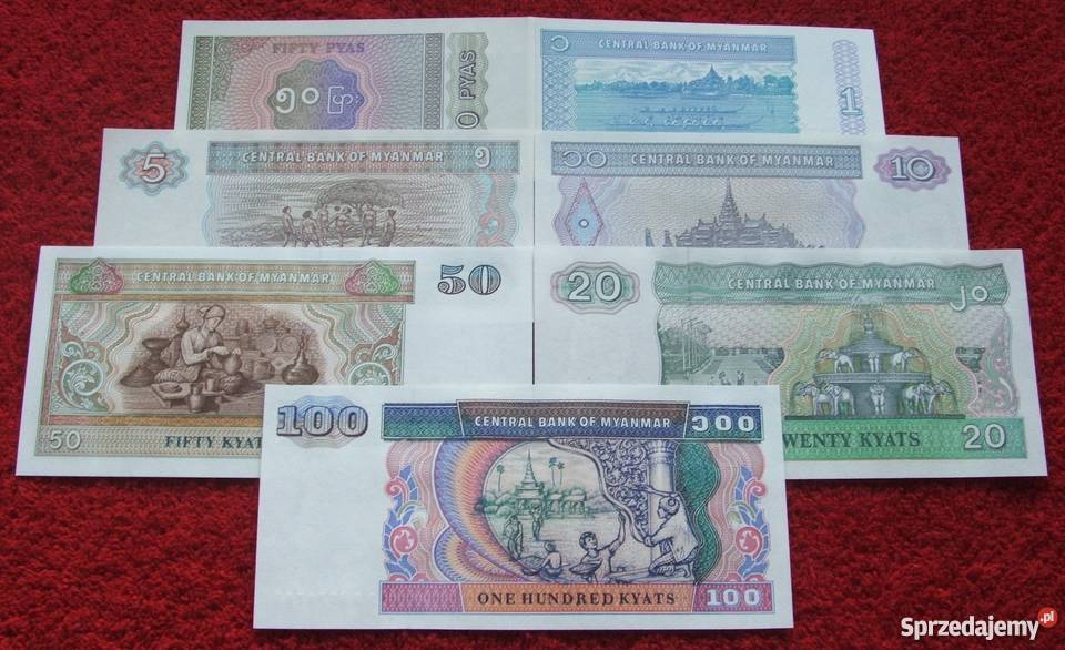 MYANMAR 2 Kolekcjonerskie Banknoty Zestaw 7 śląskie