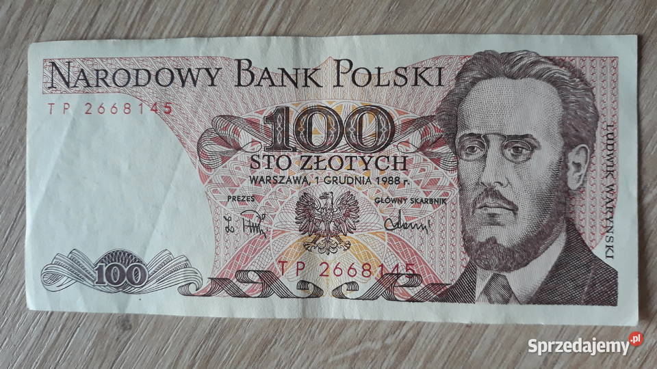 100 złotych 1XII1988 seria TP 2 Konin