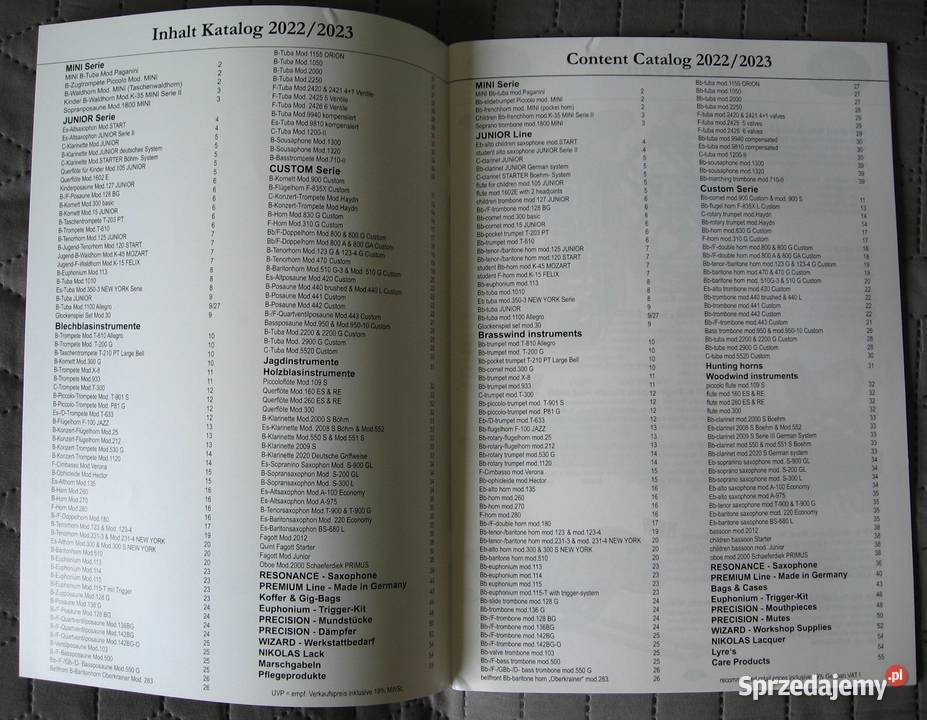 MTP Wind Instruments 20222023 catalog katalog Kępice sprzedam