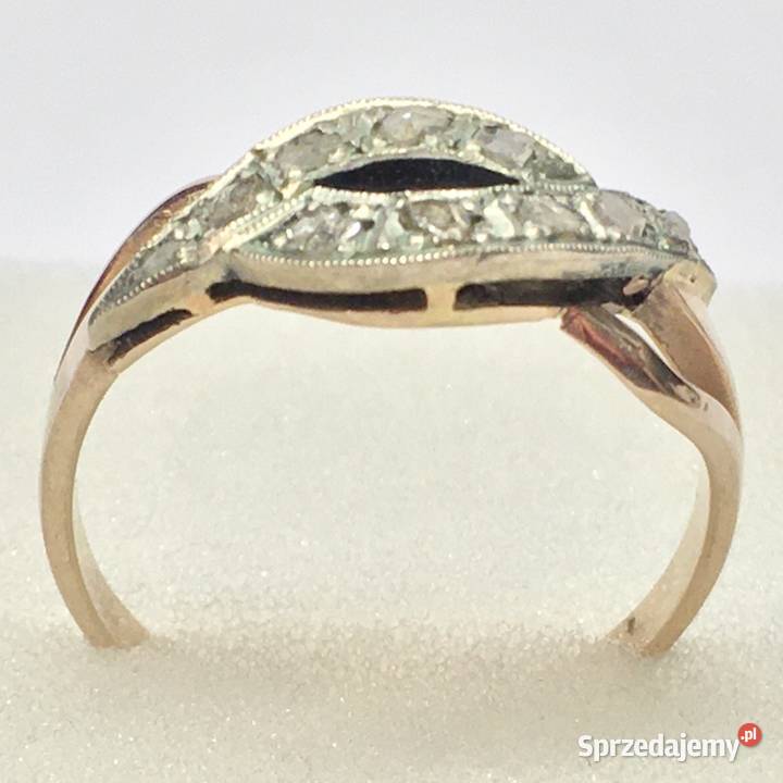 Złoty PIERŚCIONEK 585 14K BIAŁE i RÓŻOWE złoto Warszawa