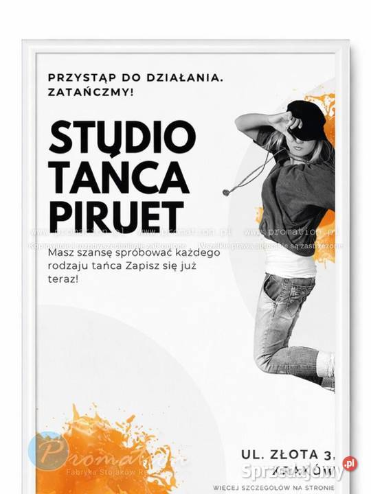 Biały stojak na plakat A1 rama OWZ SLIM