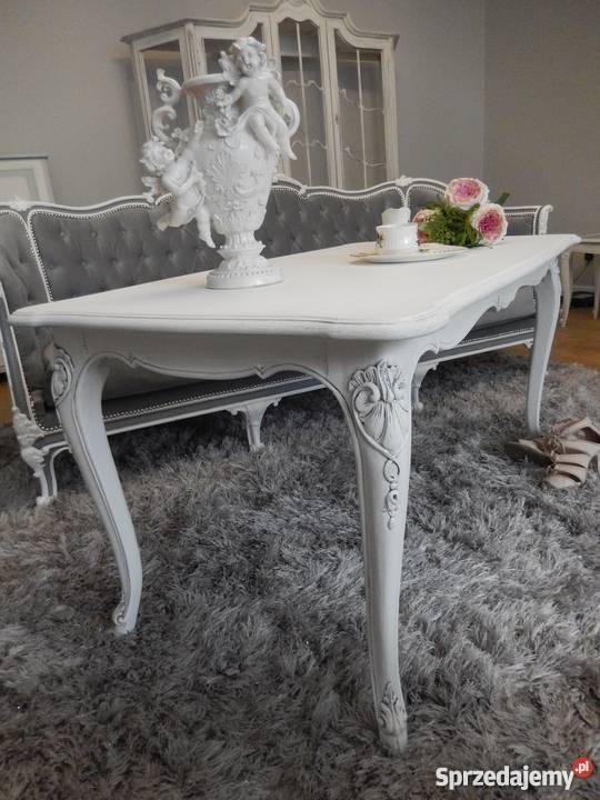 stolikstół francuski ludwik barok shabby chic dolnośląskie Lubin