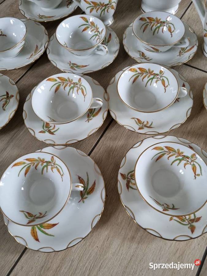 Serwis kawowy 11 osób Porcelana Francuska Wola Podłężna