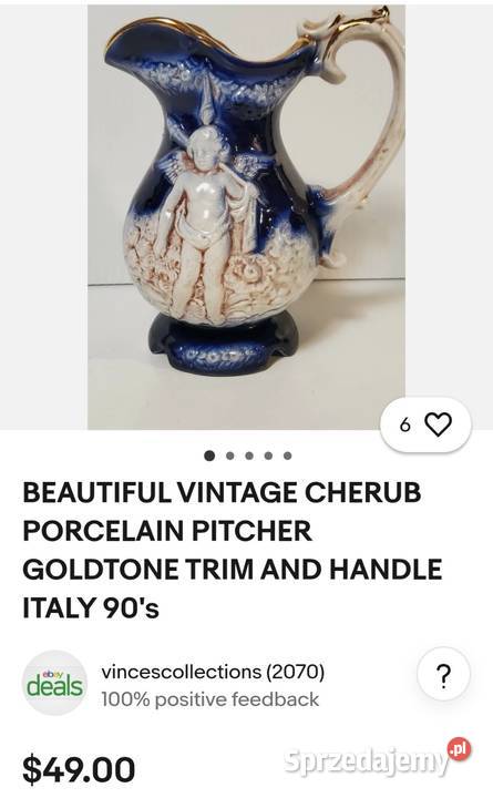 Dzbanek z porcelany lata 90 Włochy Porcelana i szkło Nowy Tomyśl