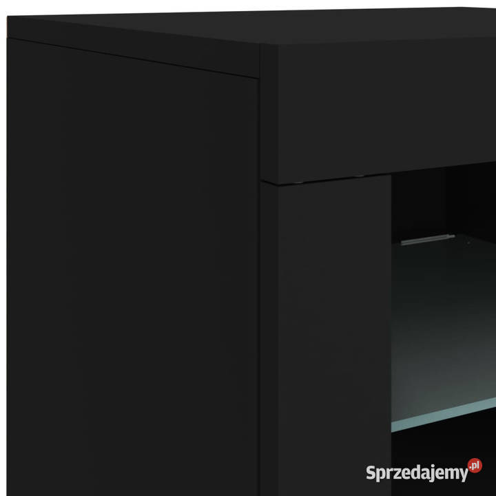 Szafka z oświetleniem LED czarna 163x37x67 Warszawa