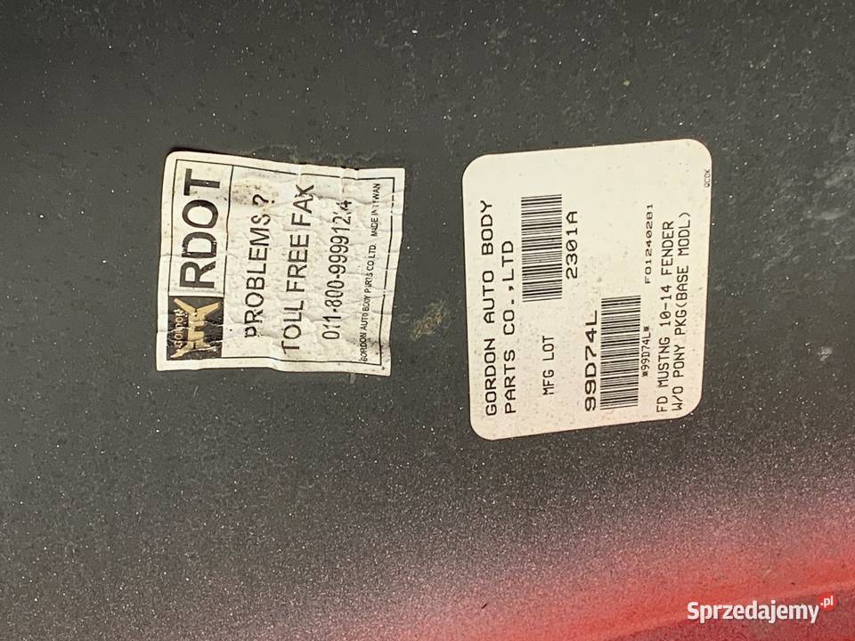 BŁOTNIK LEWY PRZÓD FORD MUSTANG V SportowyCoupe