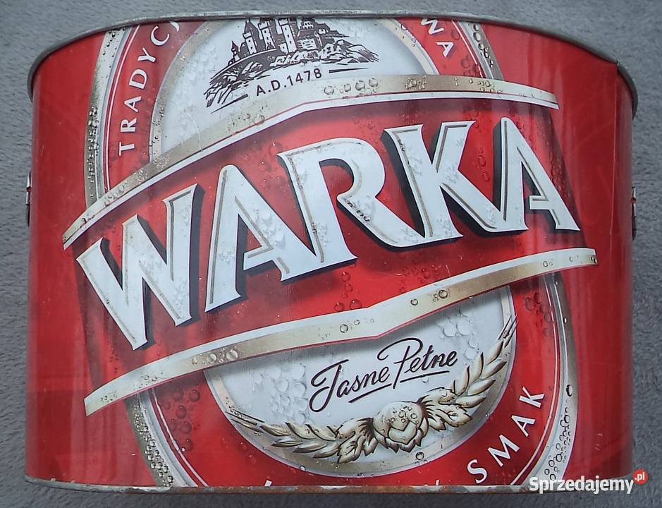 Piwo Warka metalowy pojemnik na lód chłodziarka śląskie Piekary Śląskie