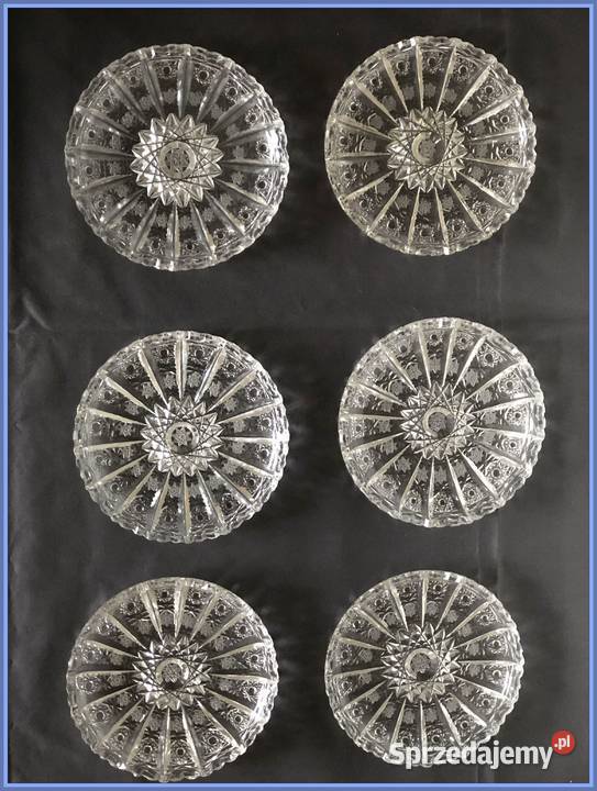 Sprzedam szklane talerzyki PRL ze szlifem 6