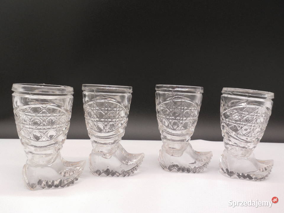 Kultowe Kieliszki Buciki kryształowe Vintage PRL Raszków