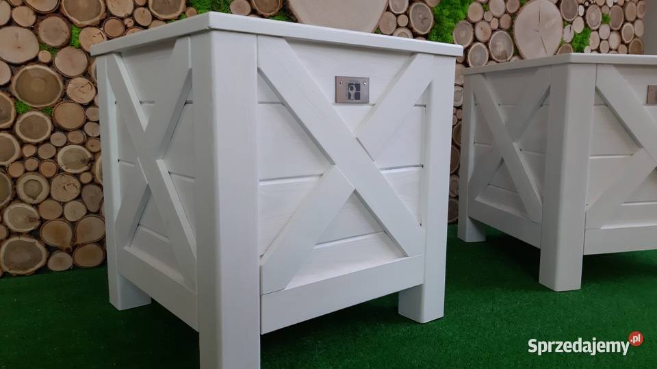 Donica drewniana 50x50 Klasyczny styl Duża Donice Poznań