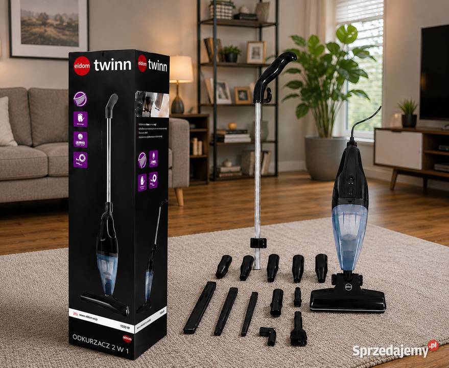 Odkurzacz pionowy Eldom Twinn 2w1 1200 W nowy Pranie i sprzątanie