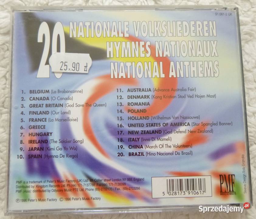 Płyta CD 20 hymnów narodowych Warszawa