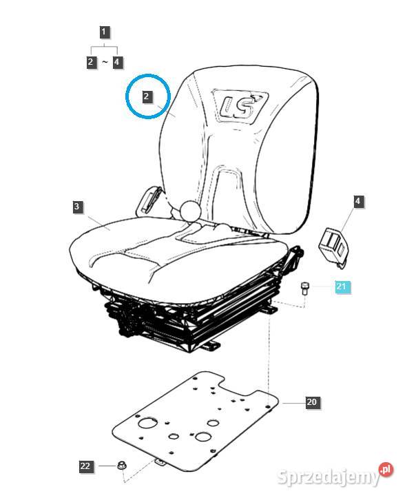 Oparcie fotela G850 LS Tractor 40370532 Tajęcina