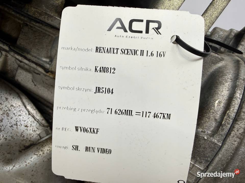 SILNIK K4M812 Renault Scenic Megane II 16 16V lubelskie Chełm