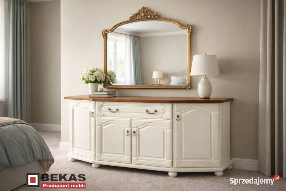 Stylowa Komoda 180 Biała Bekas Dąb Prowansalski Olsztyn