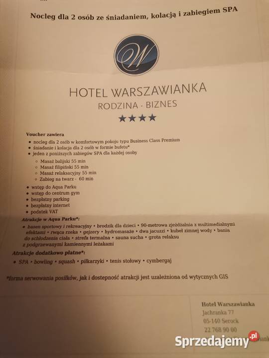 Pobyt w SPA 2 osoby Hotel Warszawianka w Białystok