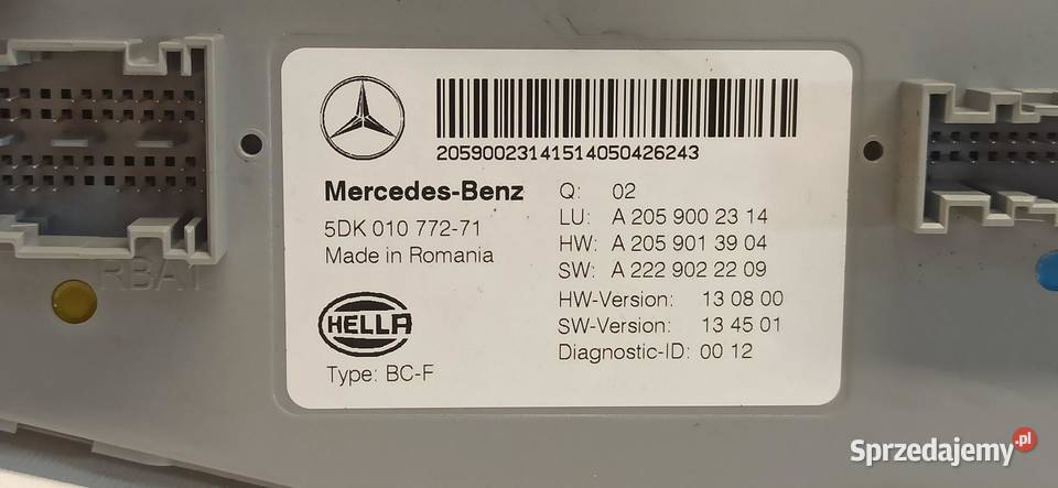 MERCEDES W205 MODUŁ SAM A2059002314 osobowe Komputery