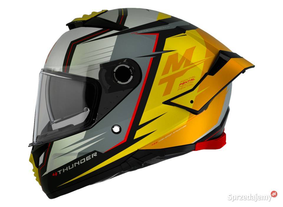 KASK MT THUNDER 4 SV PENTAL SZARO ŻÓŁTO CZARNY