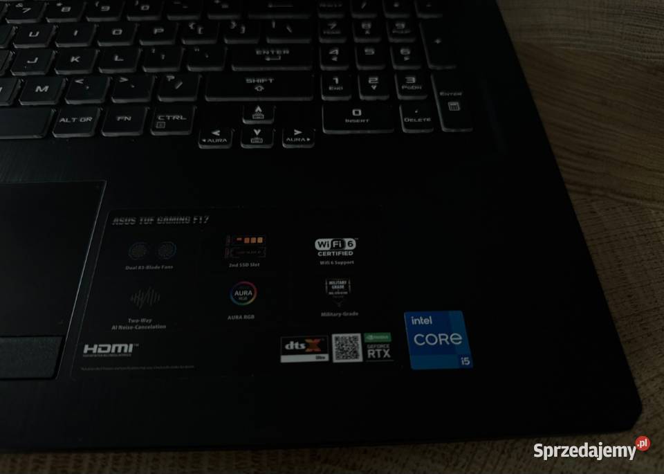 Laptop Asus TUF GAMING F17 FX706HCB Intel Core i5 Asus Kołobrzeg