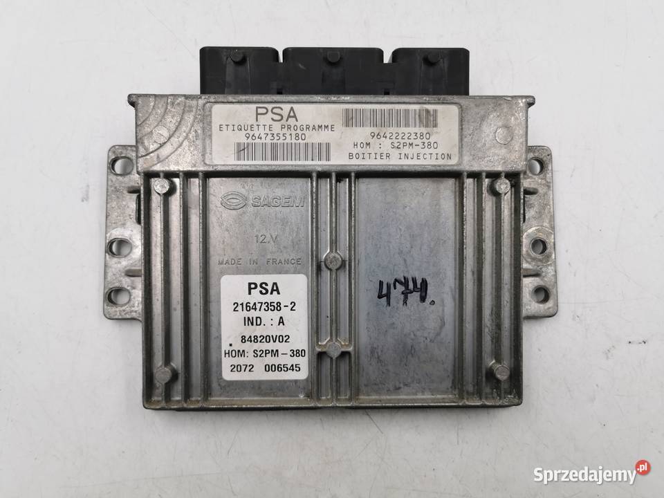 Sterownik Silnika Citroen C3 14 8v 9647355180 Wyszków