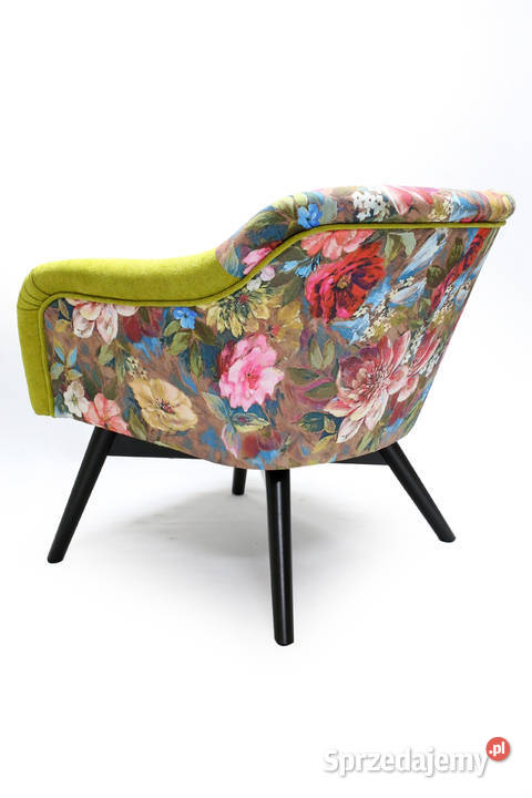Fotel Patchwork Kolorowy w Kwiaty Dekoracyjny wielkopolskie Kazimierz Biskupi sprzedam