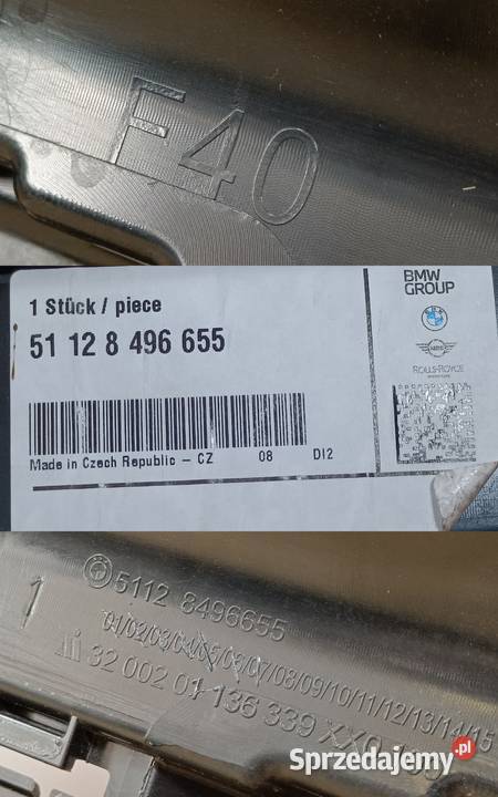 BMW 1 F40 PROWADNICA ŚLIZG MOCOWANIE ZDERZAKA wielkopolskie Pleszew