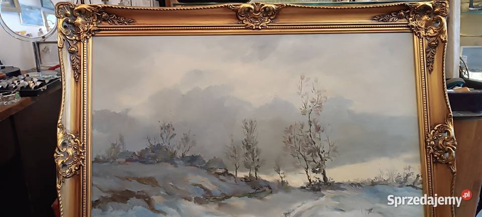 Wieczór zimowy 1982 Józef Olejarka olej na Kraków sprzedam