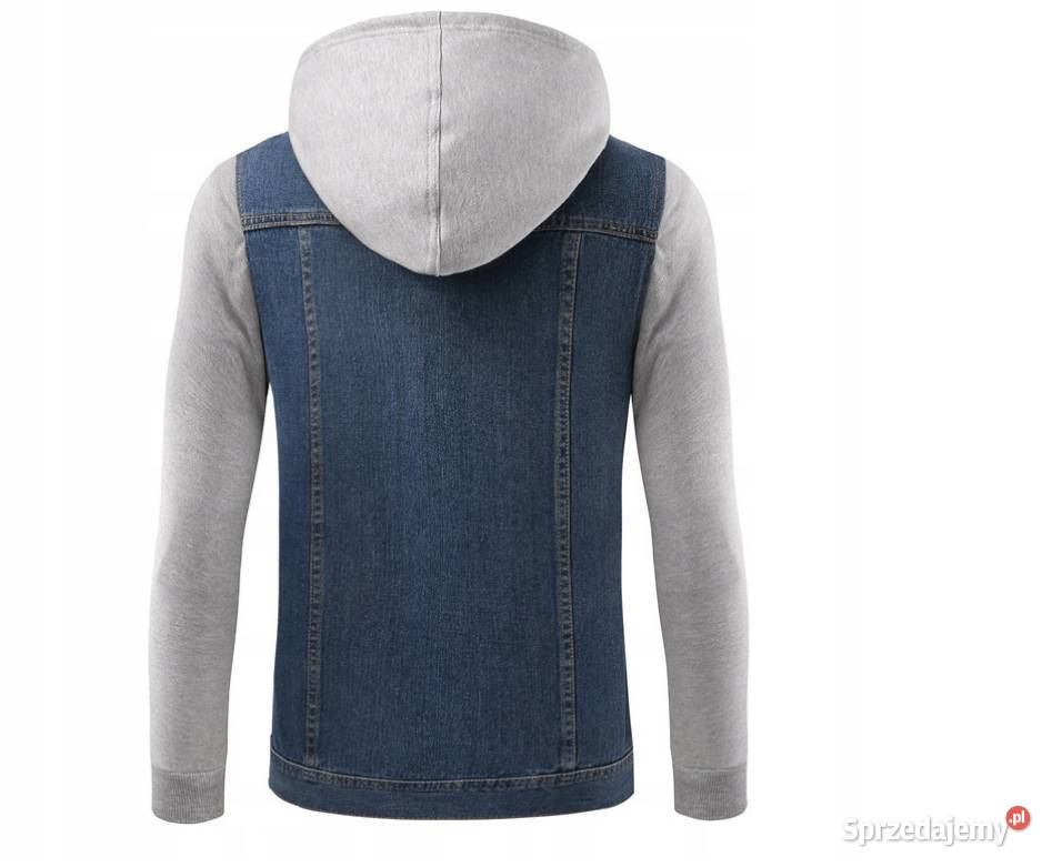 Bluza koszula katana jeansowa z odpinanym Koszulki i bluzy