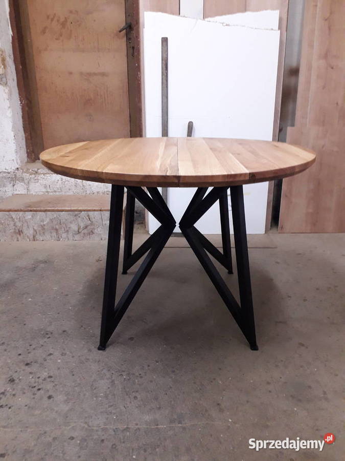 Stół okrągły rozkładany dębowy lity dąb LOFT Myślenice