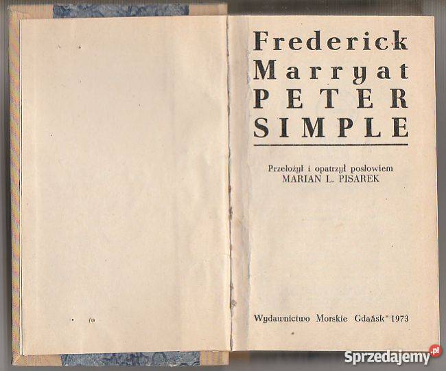7693 PETER SIMPLE FREDERICK MARRYAT małopolskie Czyrna