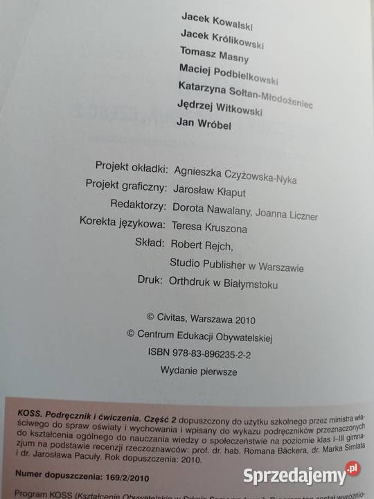 Koss ceo Pacewicz książki szkoły Warszawa