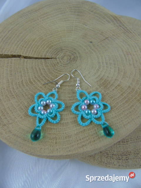 Kolczyki frywolitkowe różne wzory i kolory małopolskie Wiśniowa