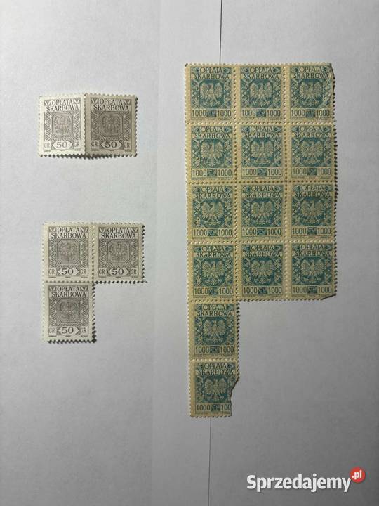 Znaczki opłata skarbowa 50gr i 1000 z czasów PRL Krosno